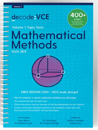 Decode VCE Mathematical Methods Units 3 & 4 Volume 1 Topic Tests
