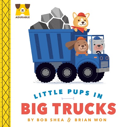 Adurable Little Pups in Big Trucks
