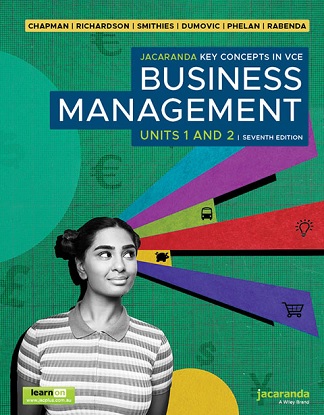 Jacaranda Key Concepts in VCE Business Management  Units 1 & 2 [Text, learnOn + StudyON] [Victorian Curriculum] 7e