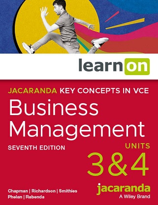 Jacaranda Key Concepts in VCE Business Management  Units 3 & 4 [LearnOn] [Victorian Curriculum] 7e